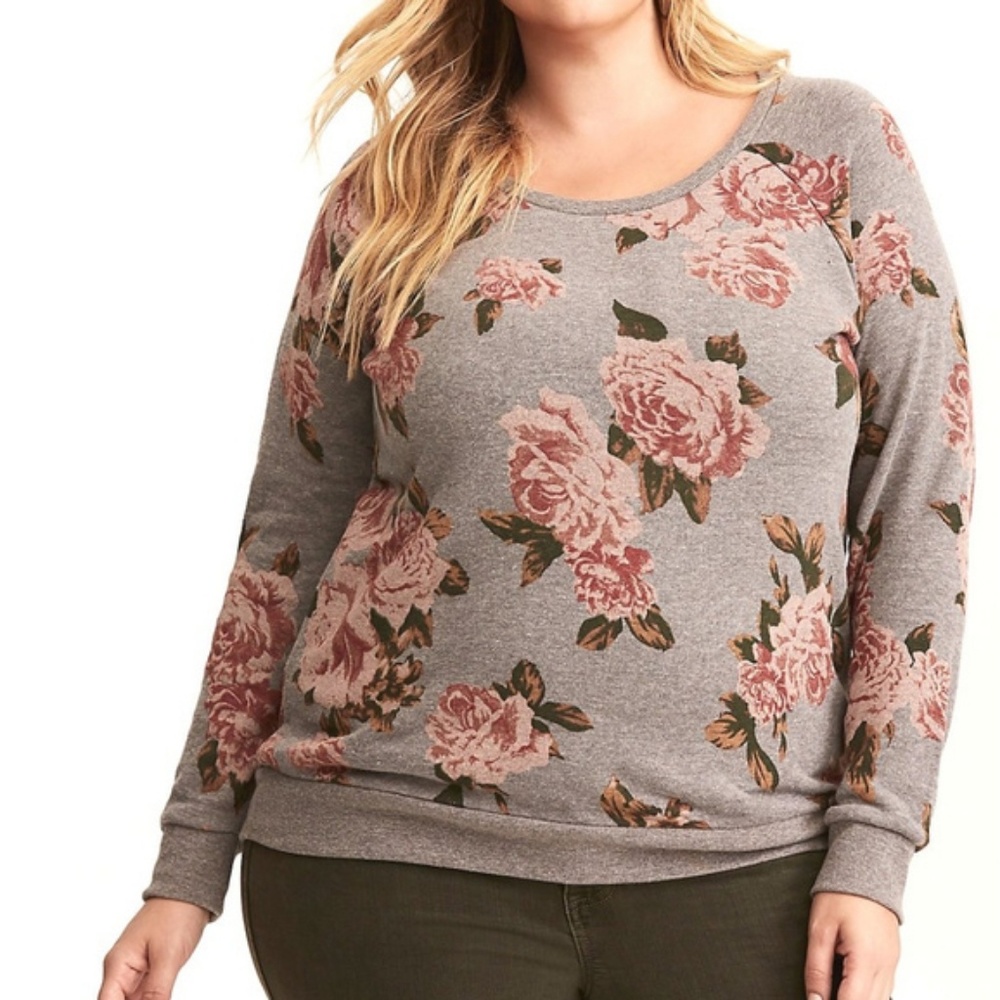 Torrid floral gray sweatshirt size 3